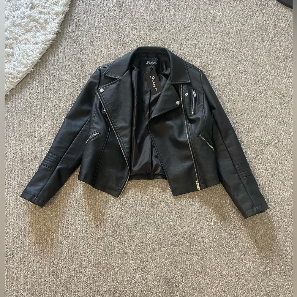 Black Leather Jacket New with tags